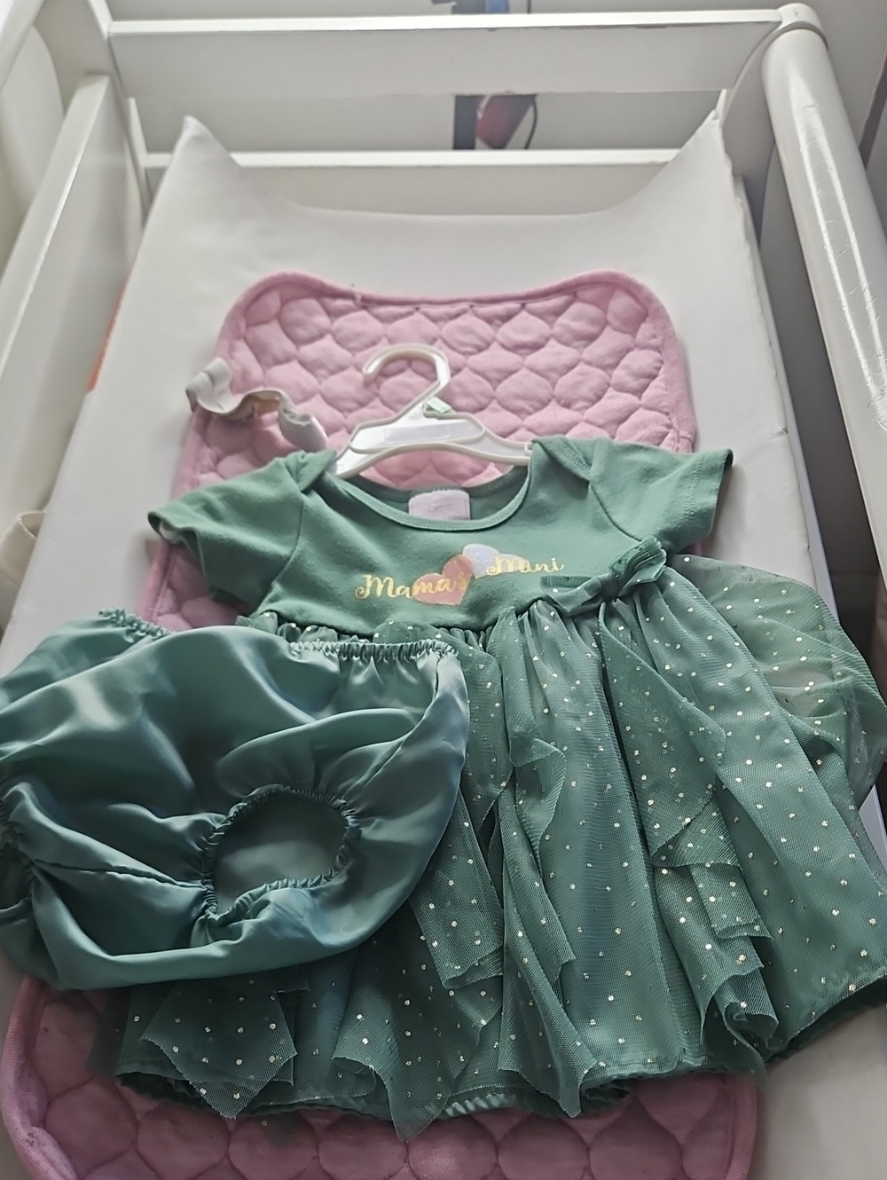 Mama's Mini Green Tulle Party Dress for Girls